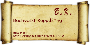 Buchvald Koppány névjegykártya